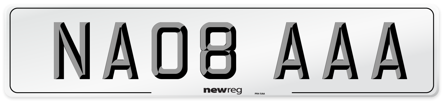 NA08 AAA Number Plate from New Reg